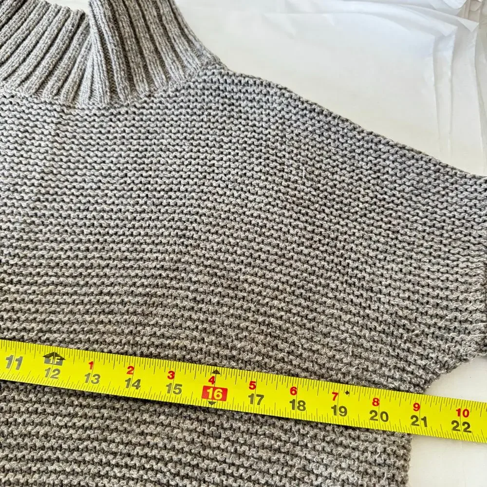 MARINE LAYER Chucky Wool Cotton Knit Turtleneck Sweater Dark Gray Size Small